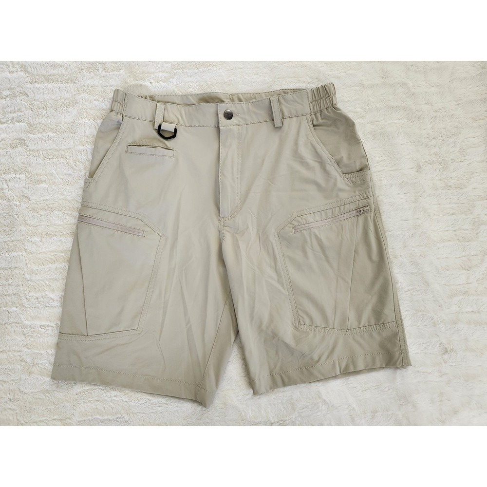 Shallowlulu Men's Size W34 L10 Nylon/Spandex Tan Tactical‎ Cargo Hiking Shorts